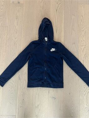 Nike Kids Navy Blue Full-Zip Hoodie Jacket